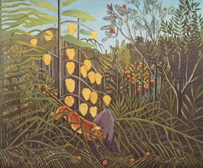 Henri Rousseau Struggle between Tiger and Bull France oil painting art